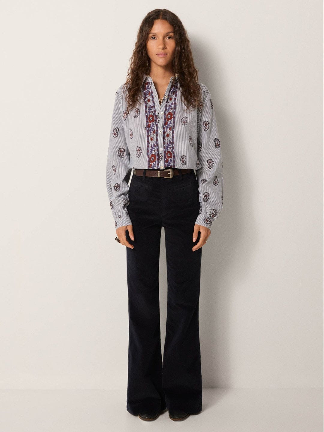 Camicia Maison Hotel Sophie Rustic Groove Striped Meadow