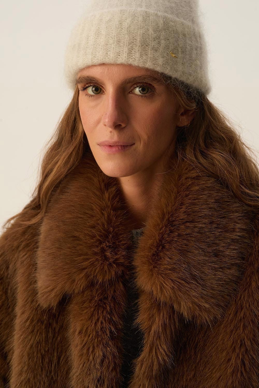 Cappotto Des Petits Hauts eco pelliccia Ybou moka