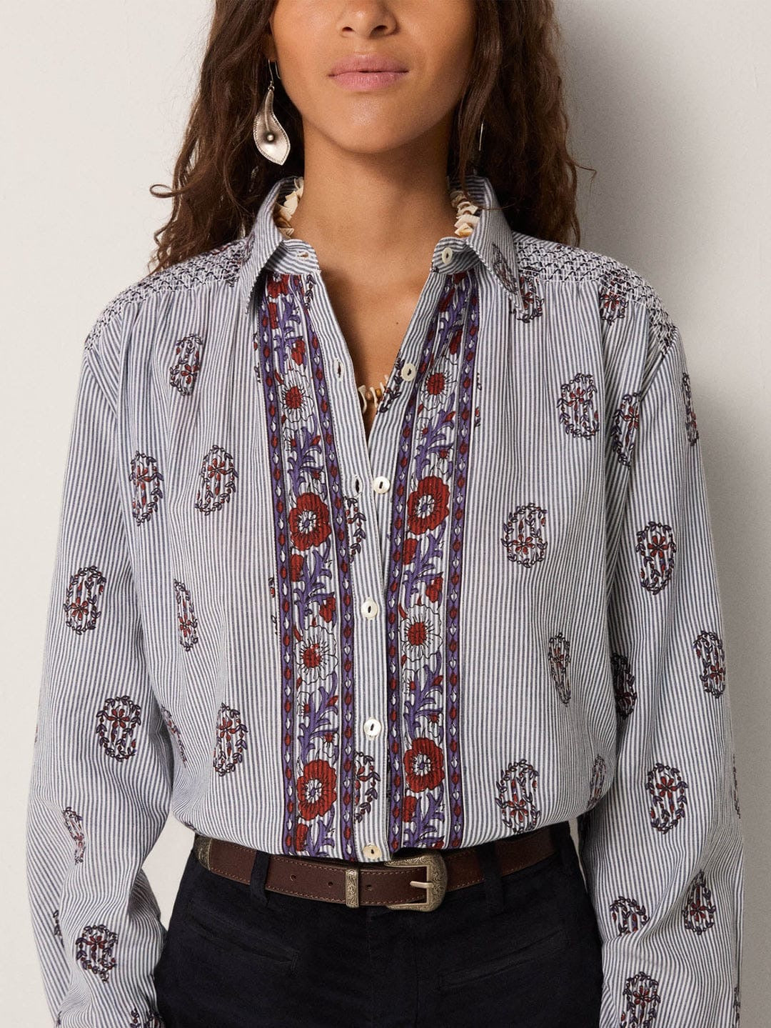 Camicia Maison Hotel Sophie Rustic Groove Striped Meadow