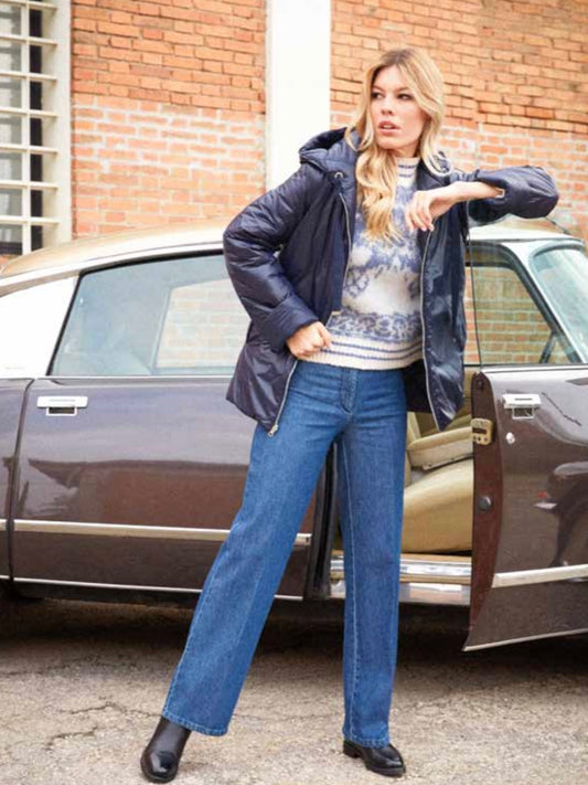 Giaccone Flirt piumino blu reversibile