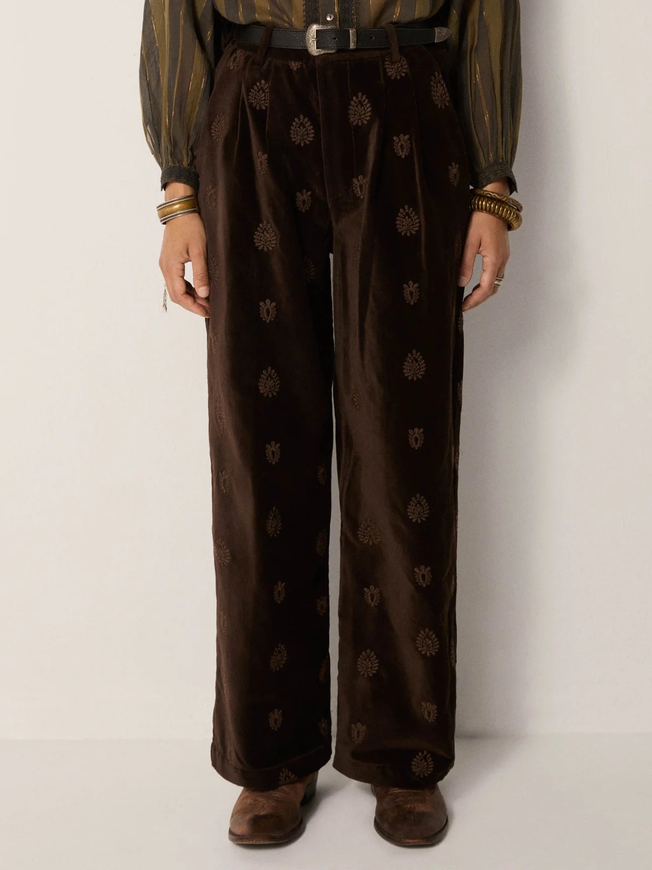 Pantalone Maison Hotel Paco Velluto Macchiato