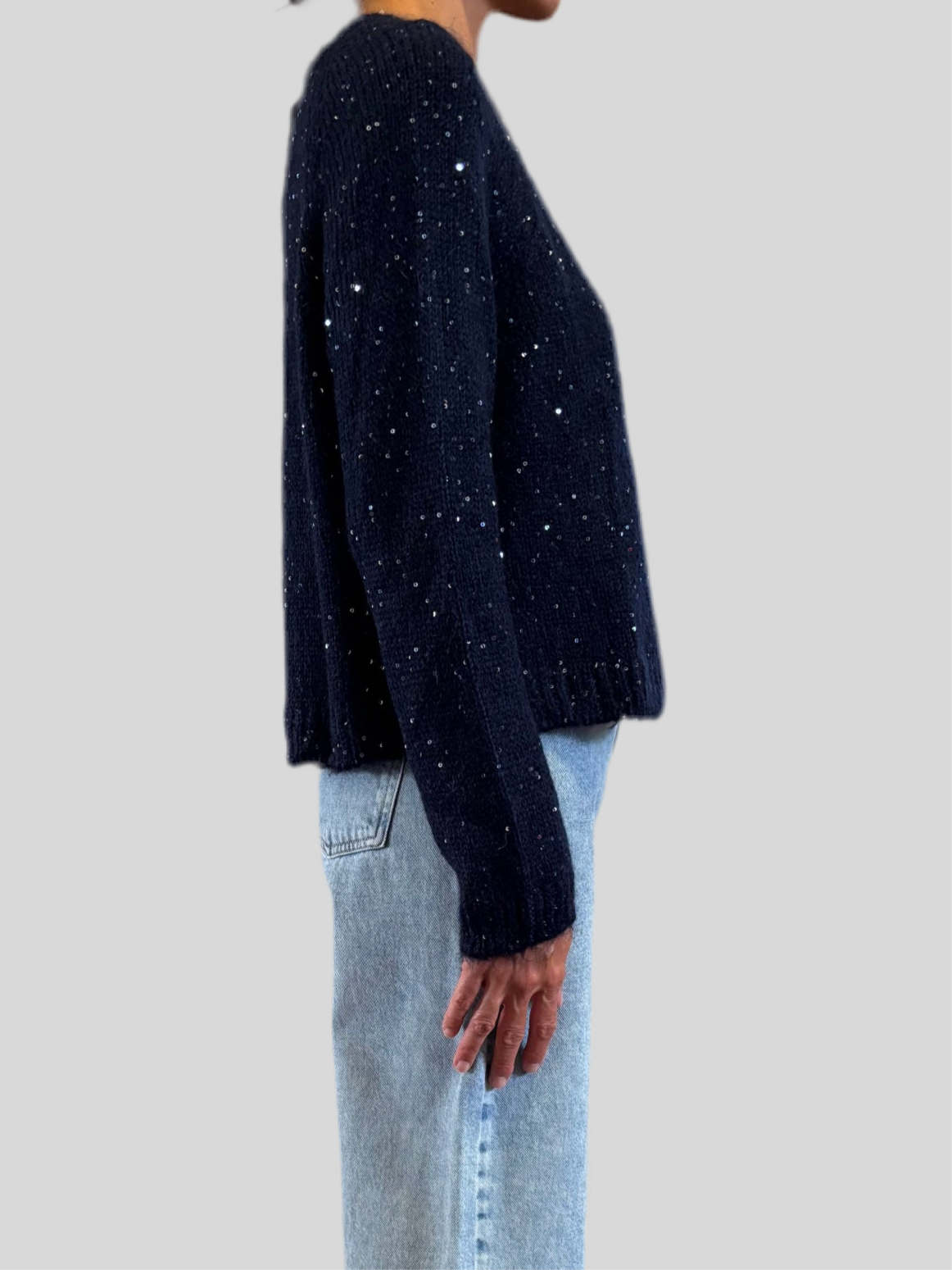 Maglione Flirt blu paillettes