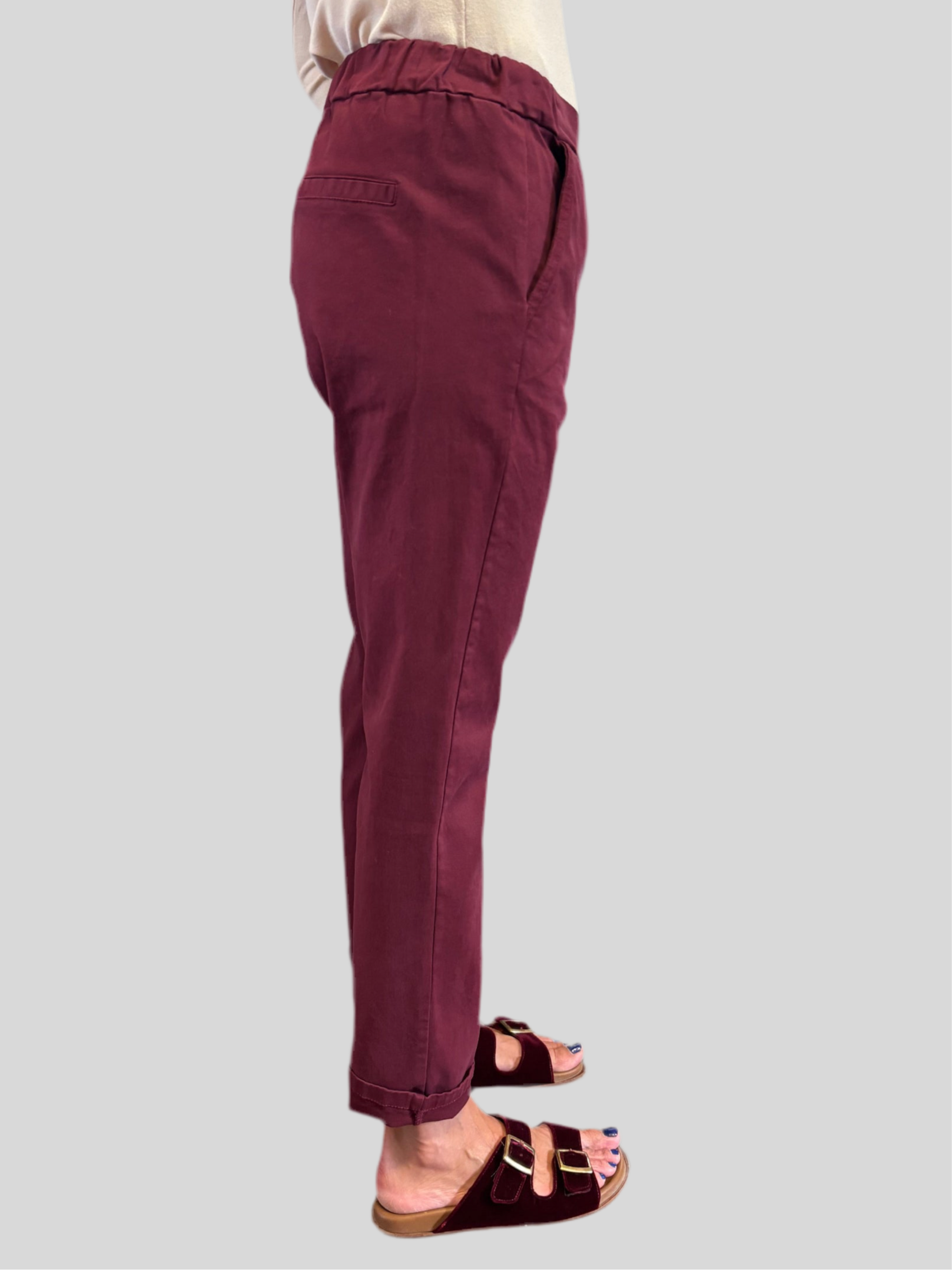 Pantalone Flirt cotone bordeaux