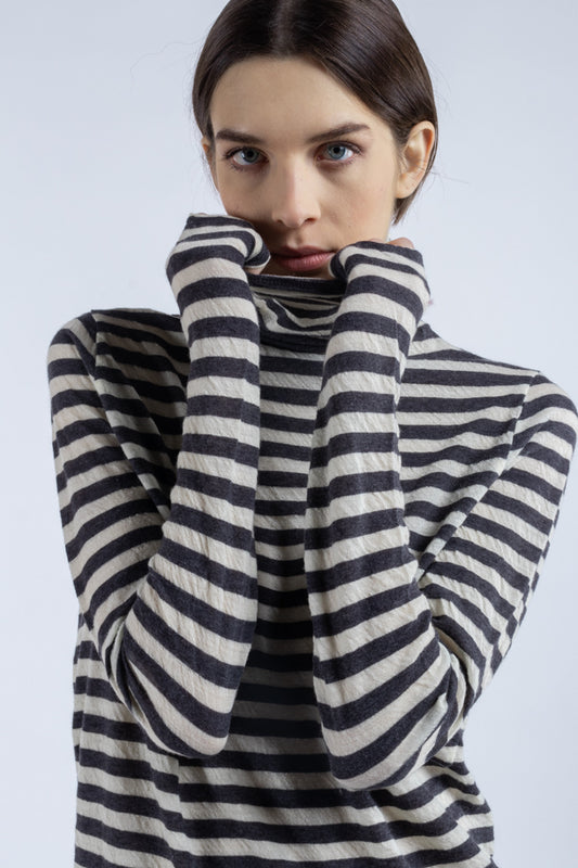 Maglia Phisique Du Role dolcevita a righe antracite