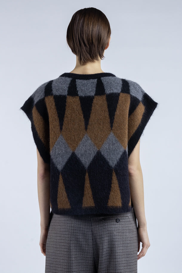 Gilet Phisique Du Role jacquard geometrico