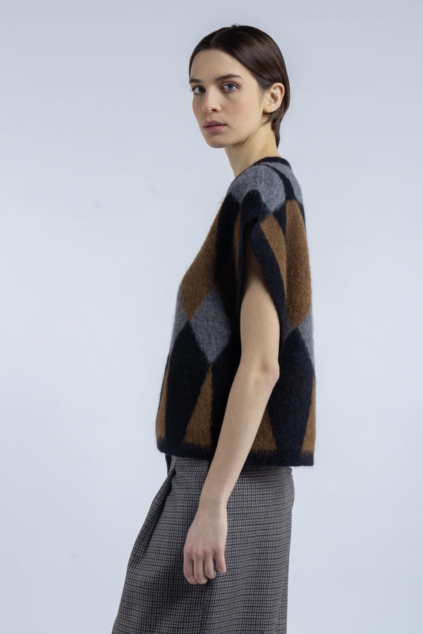 Gilet Phisique Du Role jacquard geometrico