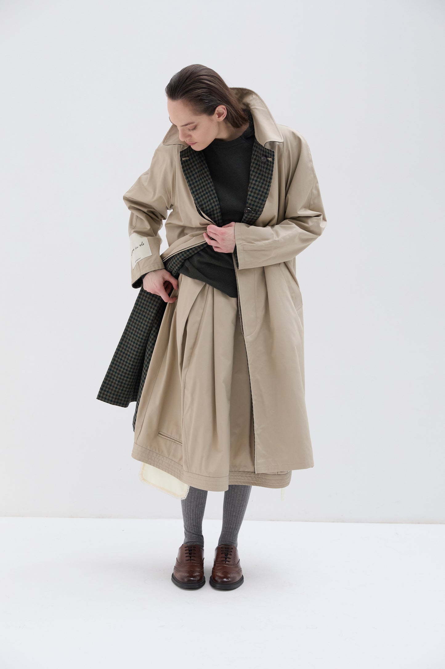 Cappotto Phisique Du Role reversibile pied de poule green