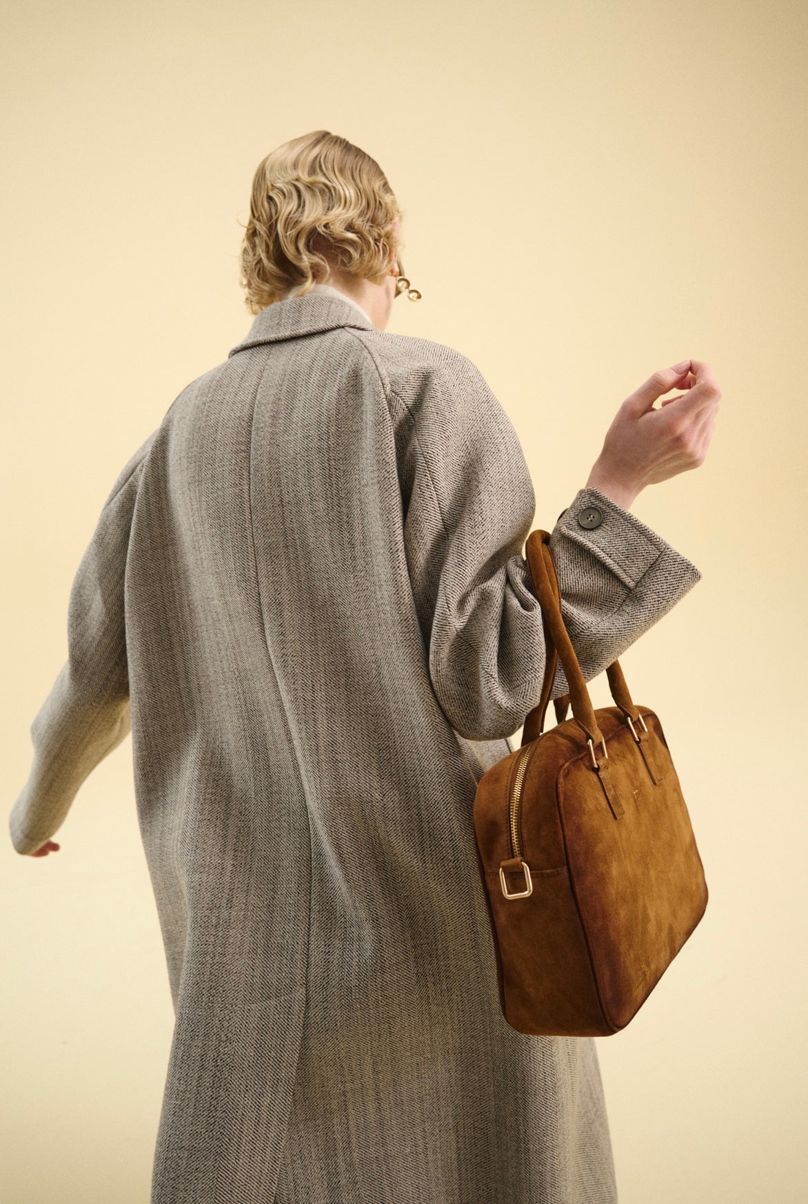 Borsa Tela Tamigi suede biscotto