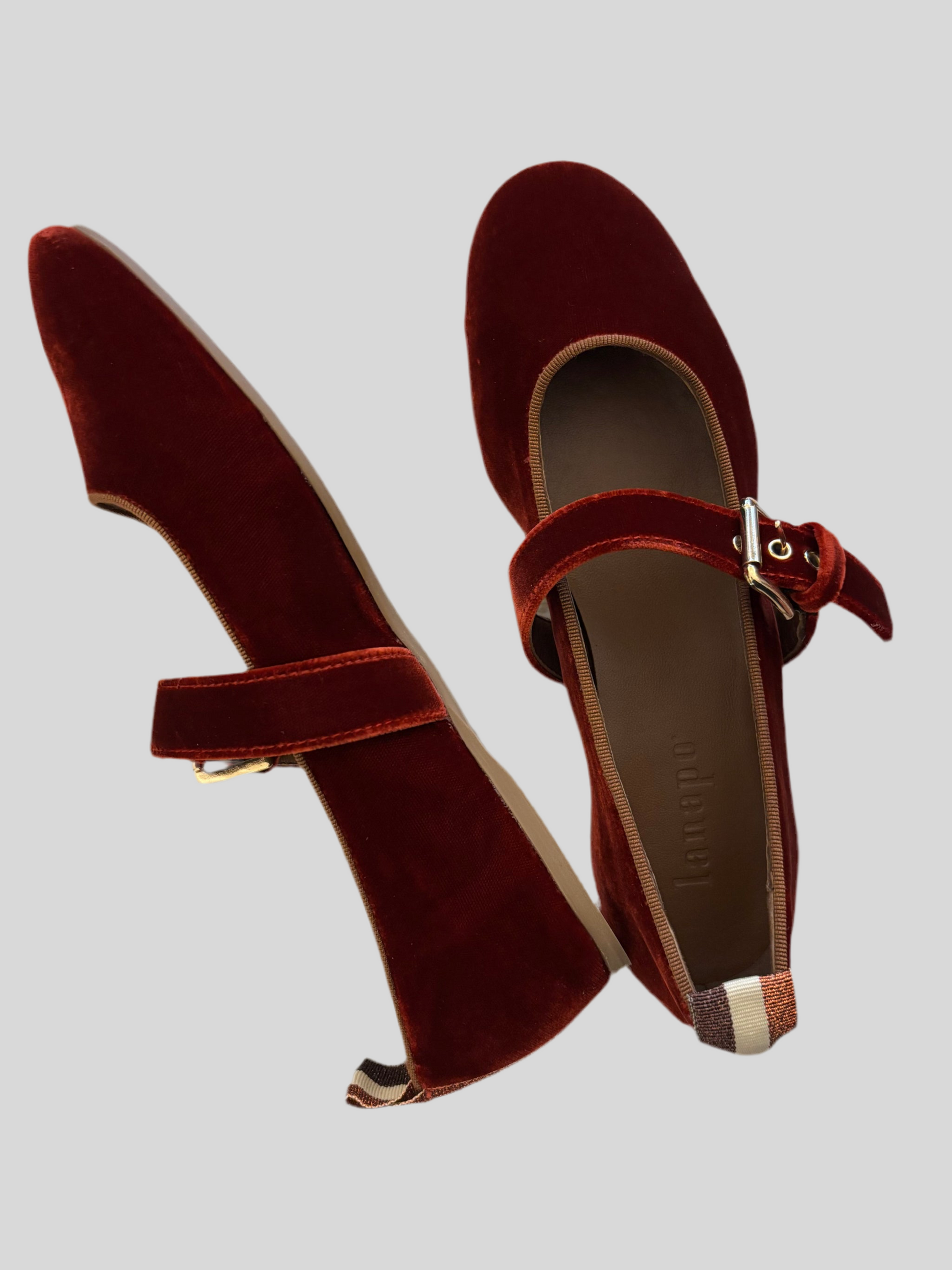 Ballerina Lanapo in velluto ruggine