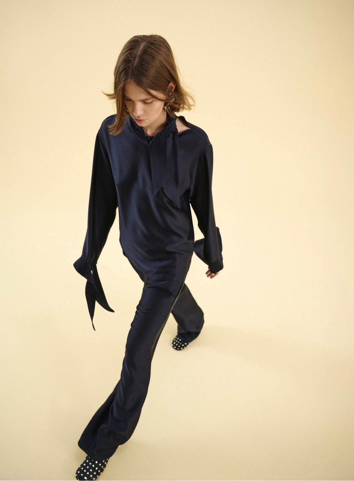 Blusa Tela Rebel blu notte