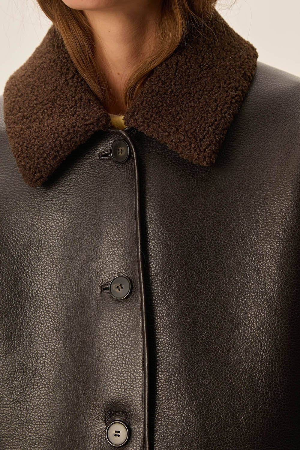 Cappotto eco montone Des Petits Hauts Yulia caffè