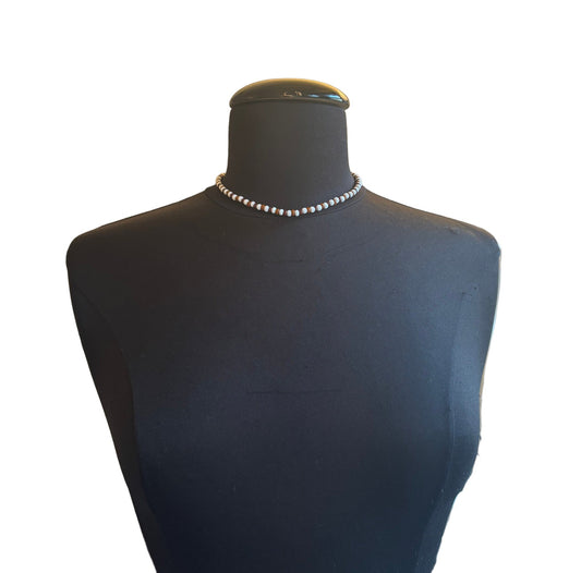 Collana Emmevi perline bianche e marroni