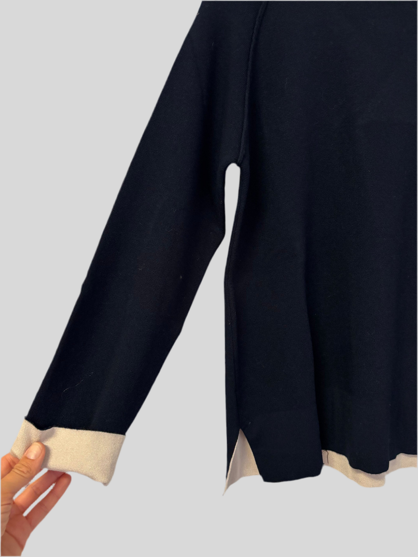 Maglione Flirt Blu bordi in contrasto