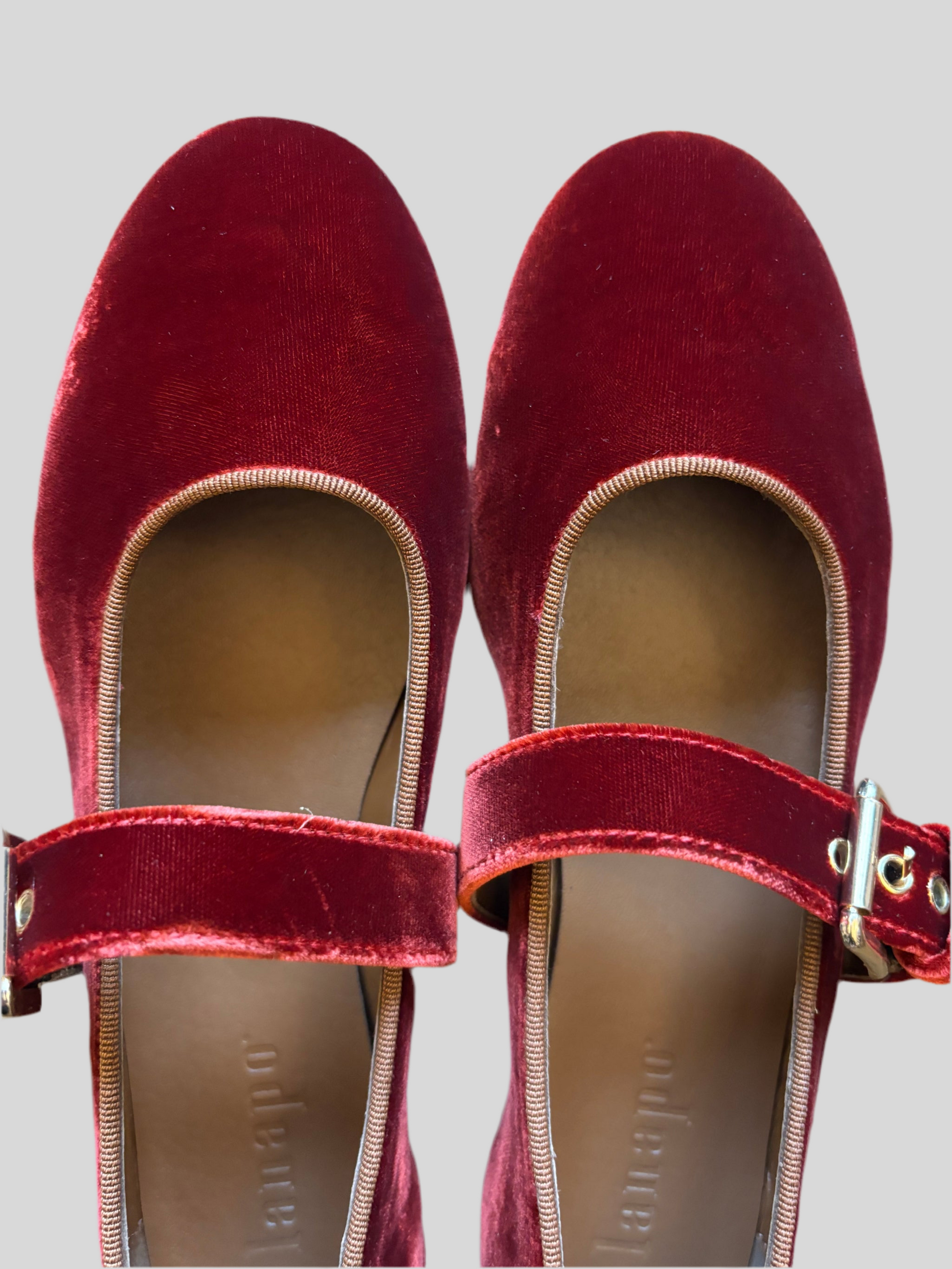 Ballerina Lanapo in velluto ruggine