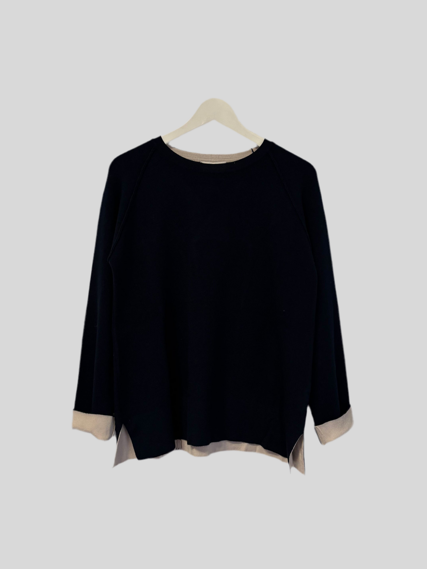 Maglione Flirt Blu bordi in contrasto