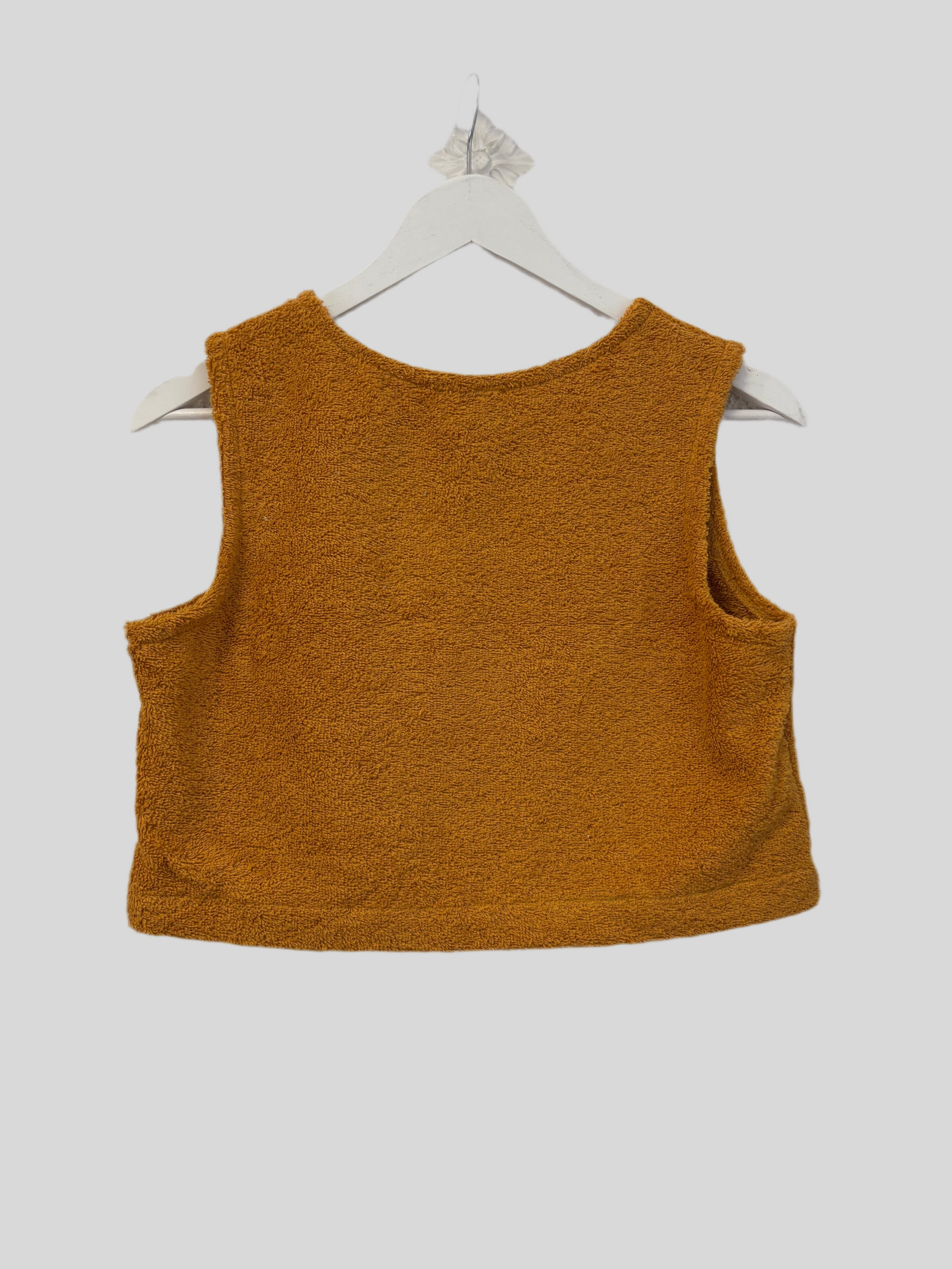 Top Lanapo in spugna ocra