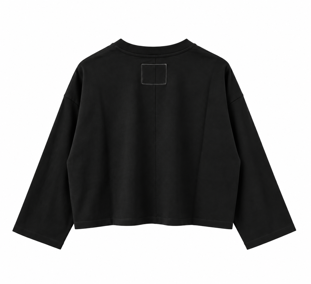 T-shirt Laboratorio crop nera maniche lunghe