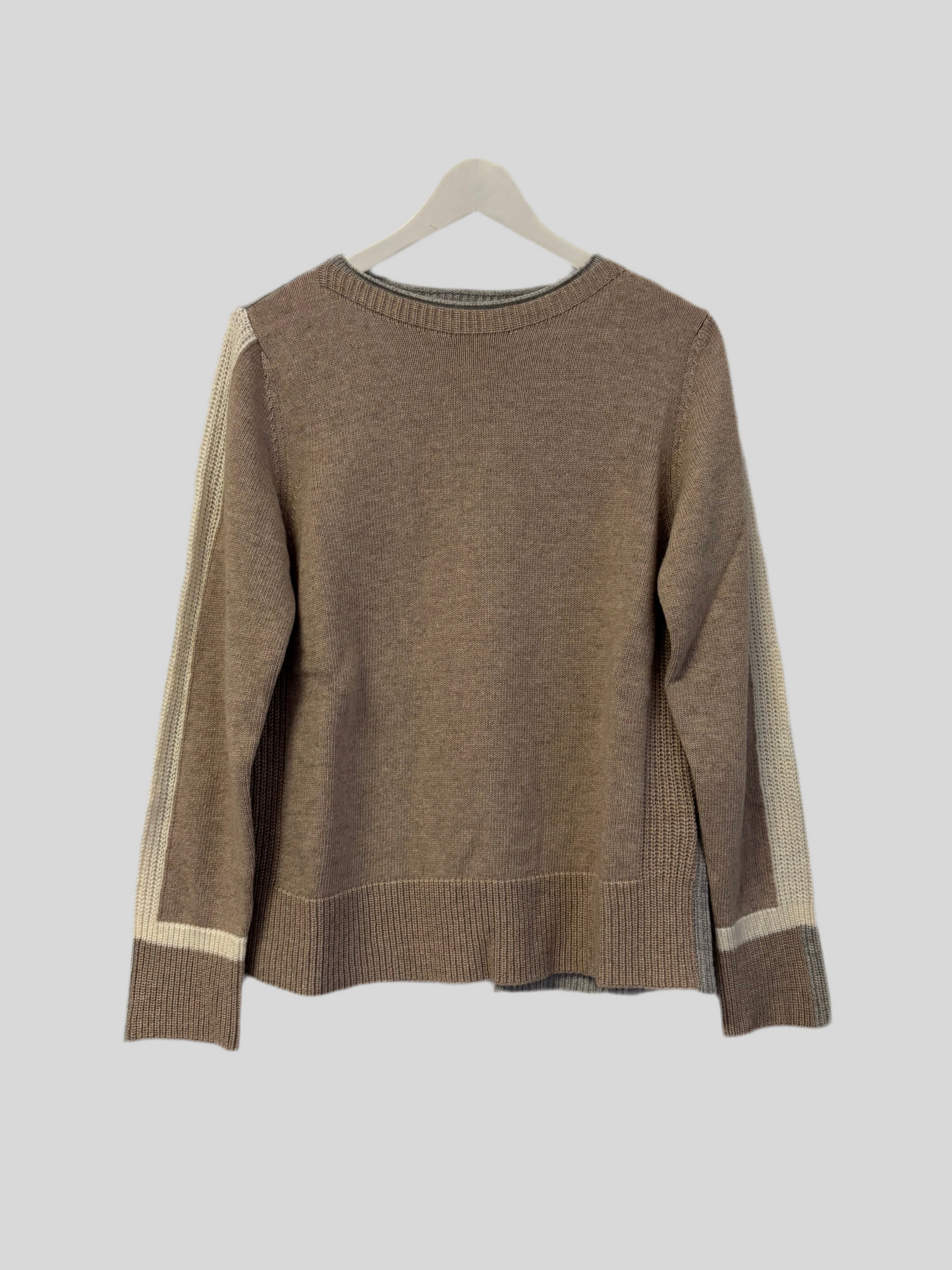 Maglione Flirt bicolore cammello e grigio