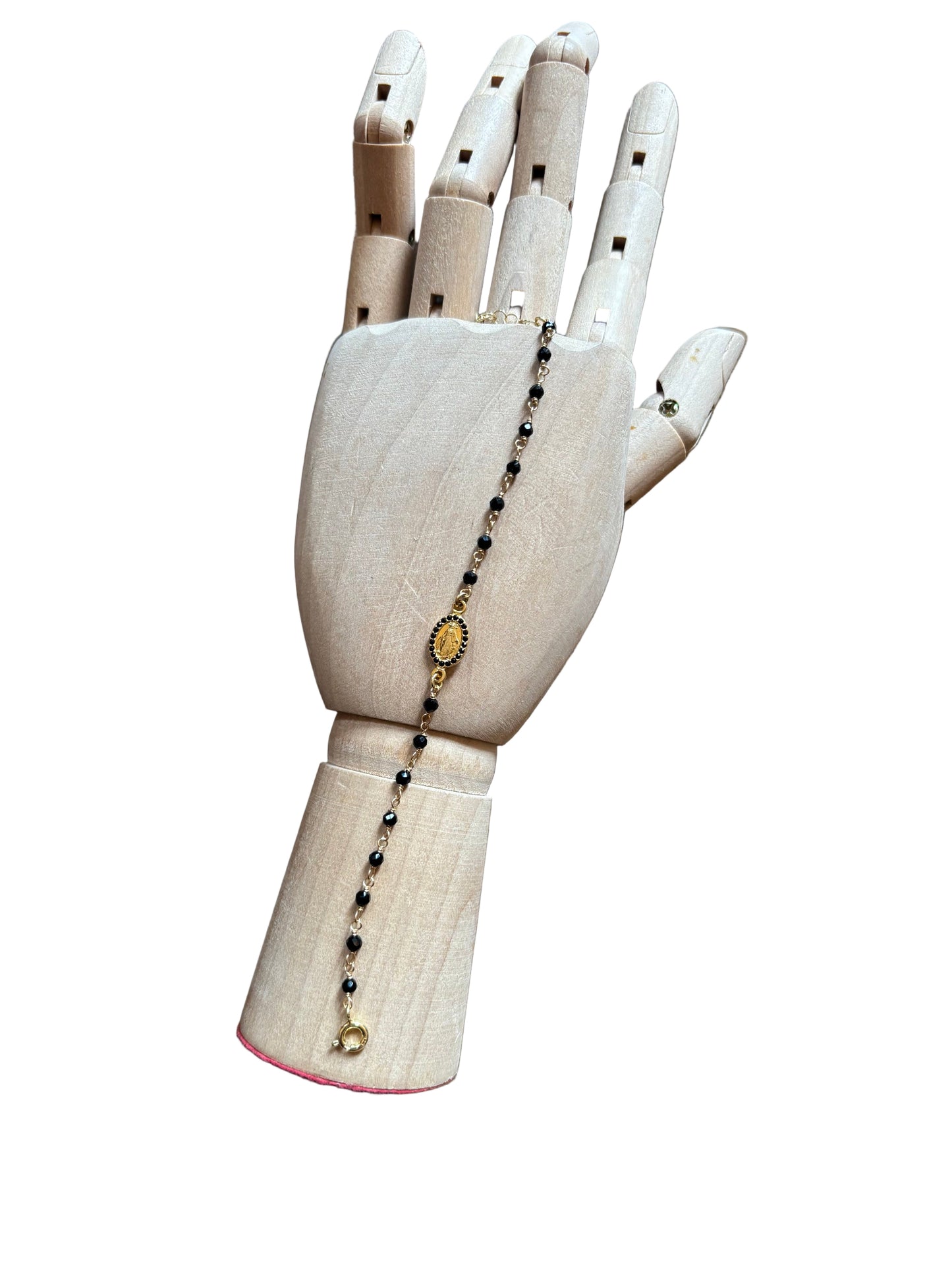 Bracciale Emmevi rosario nero madonna