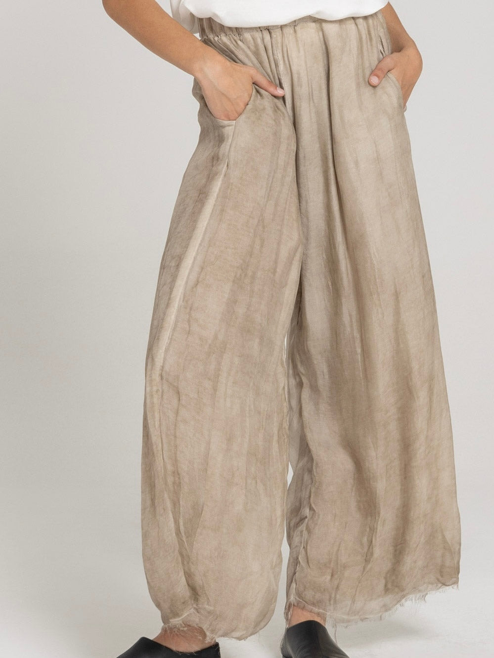 Pantalone Sanctamuerte palazzo sand shell