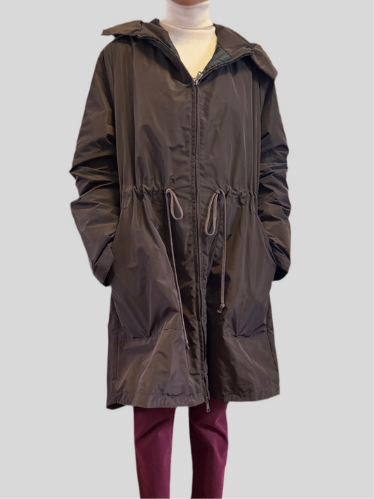 Giaccone Flirt parka in nylon marrone imbottito