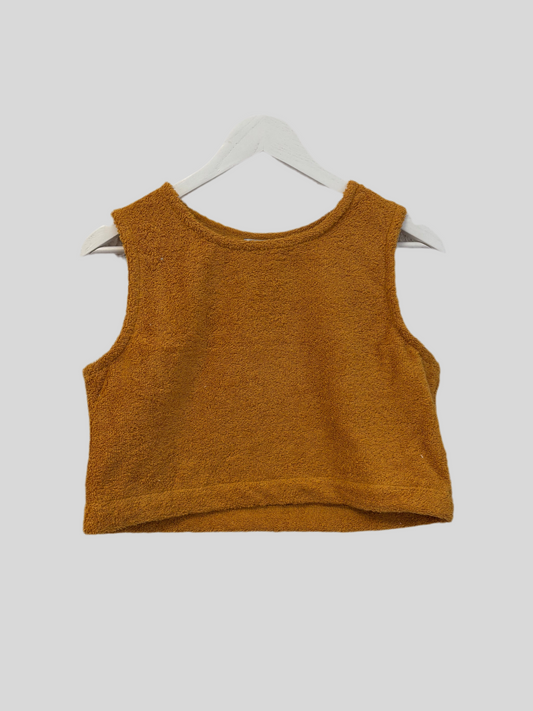 Top Lanapo in spugna ocra