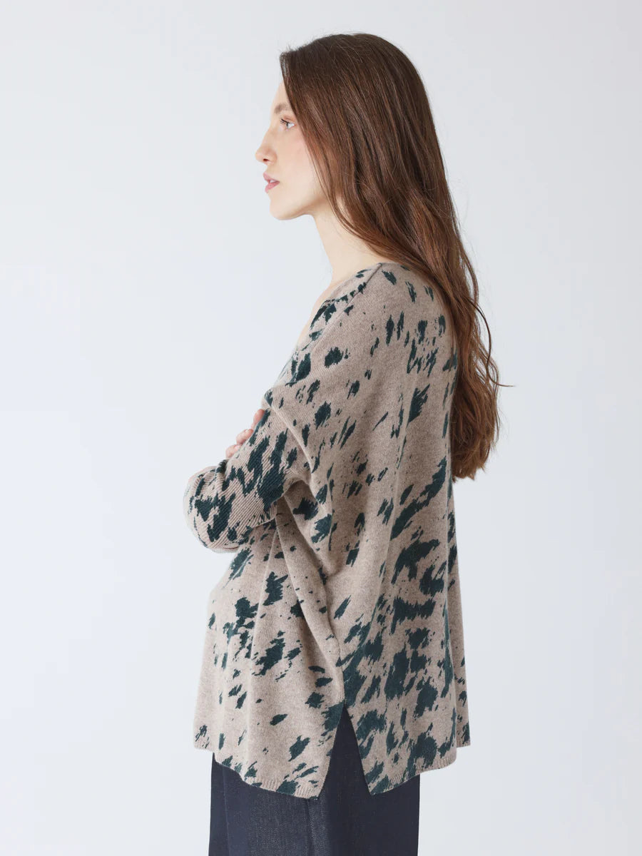 Maglione Absolut Cashmere Camille print chestnut/teal