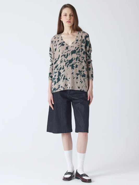 Maglione Absolut Cashmere Camille print chestnut/teal