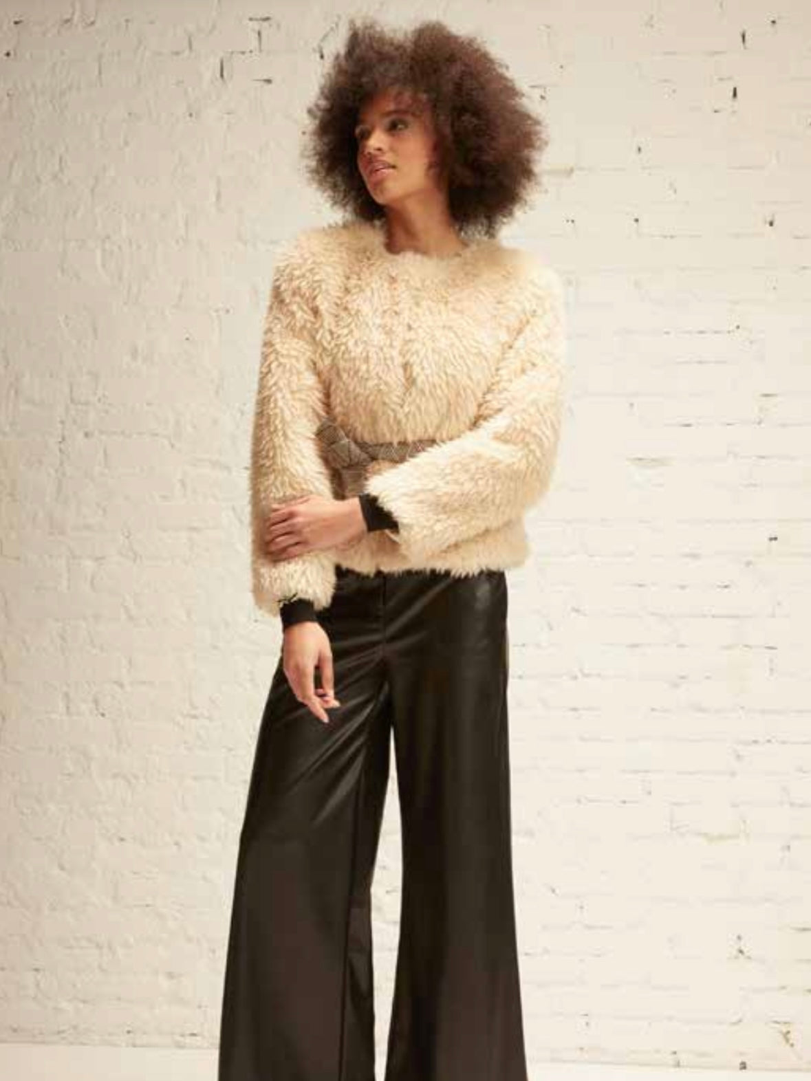 Giacca Flirt ecopelliccia panna