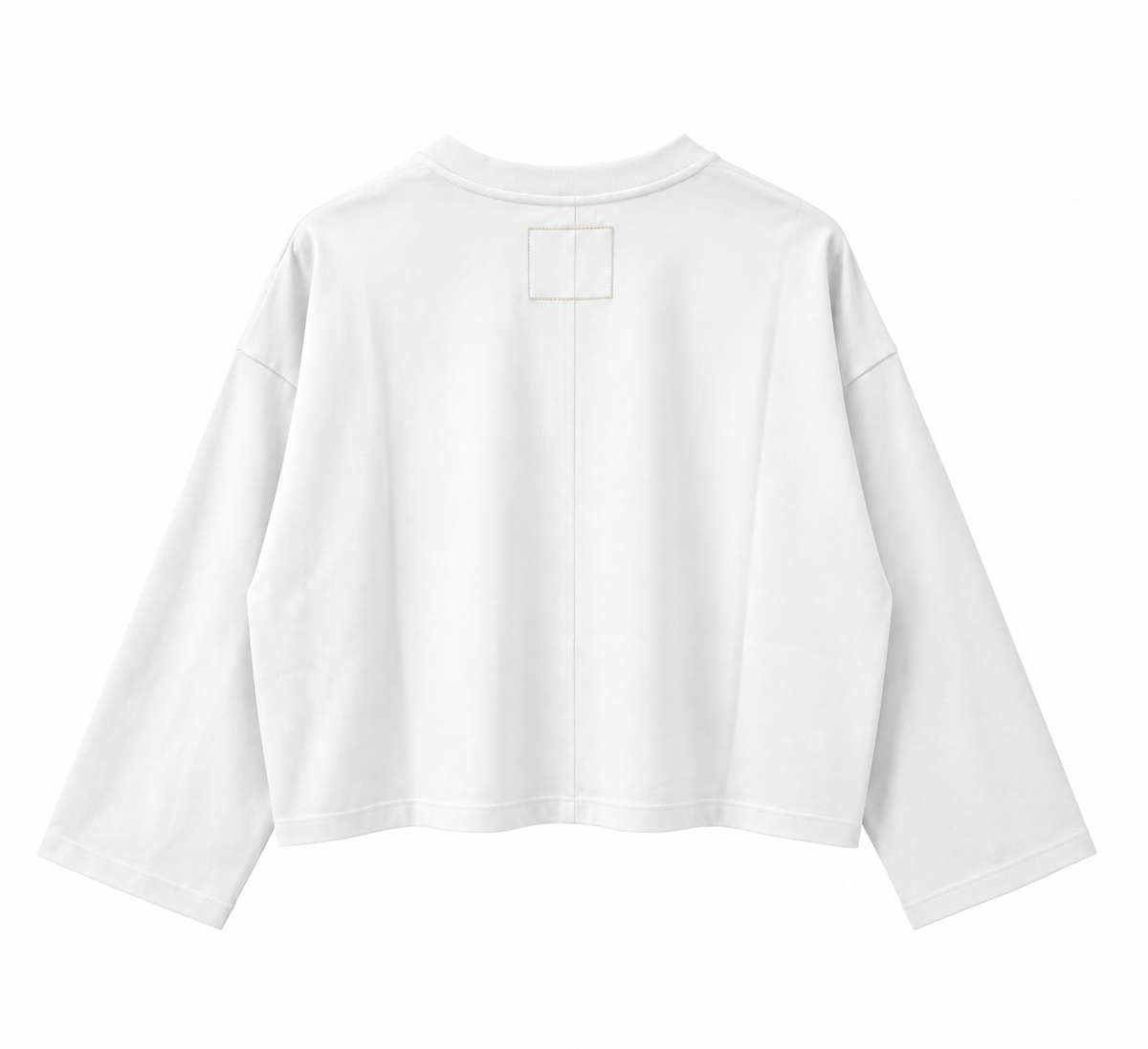 T-shirt Laboratorio crop bianca maniche lunghe