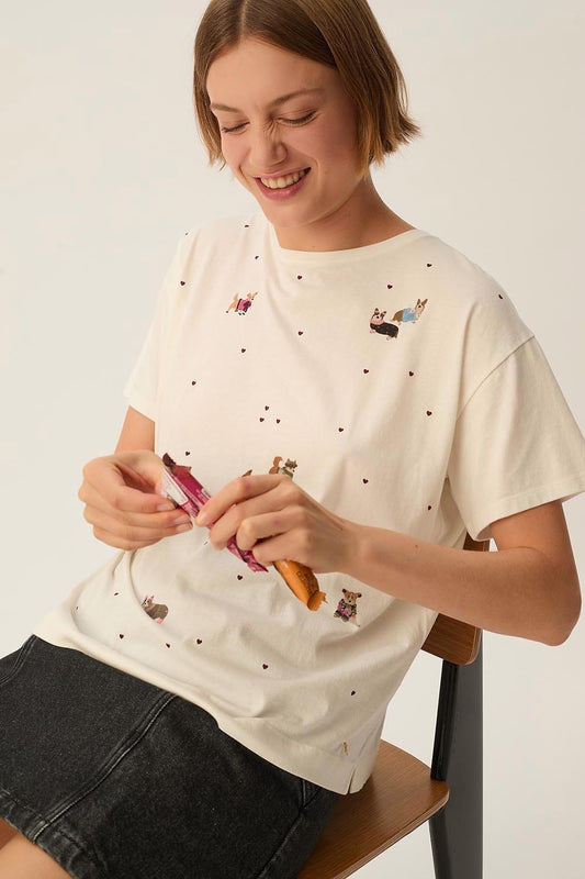 T.shirt Des Petits Hauts Fanelie ecru