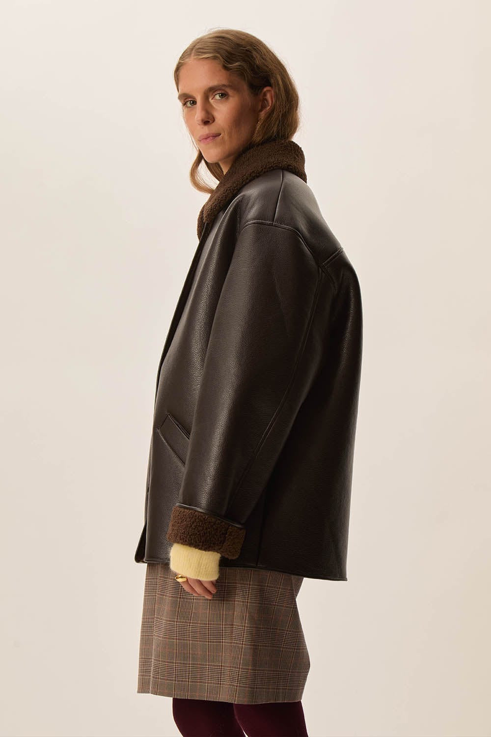 Cappotto eco montone Des Petits Hauts Yulia caffè