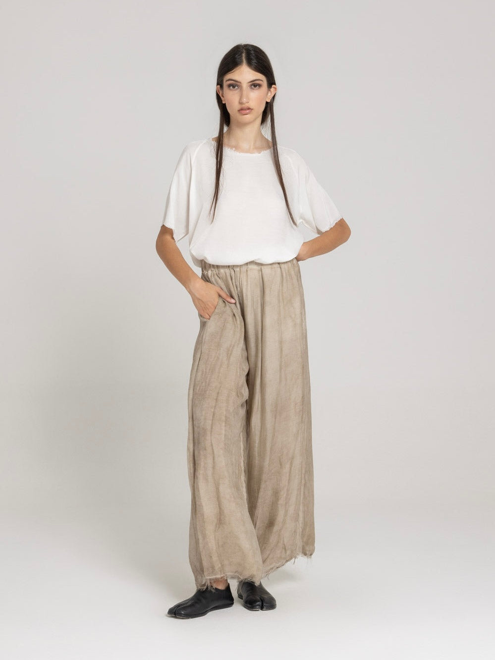 Pantalone Sanctamuerte palazzo sand shell