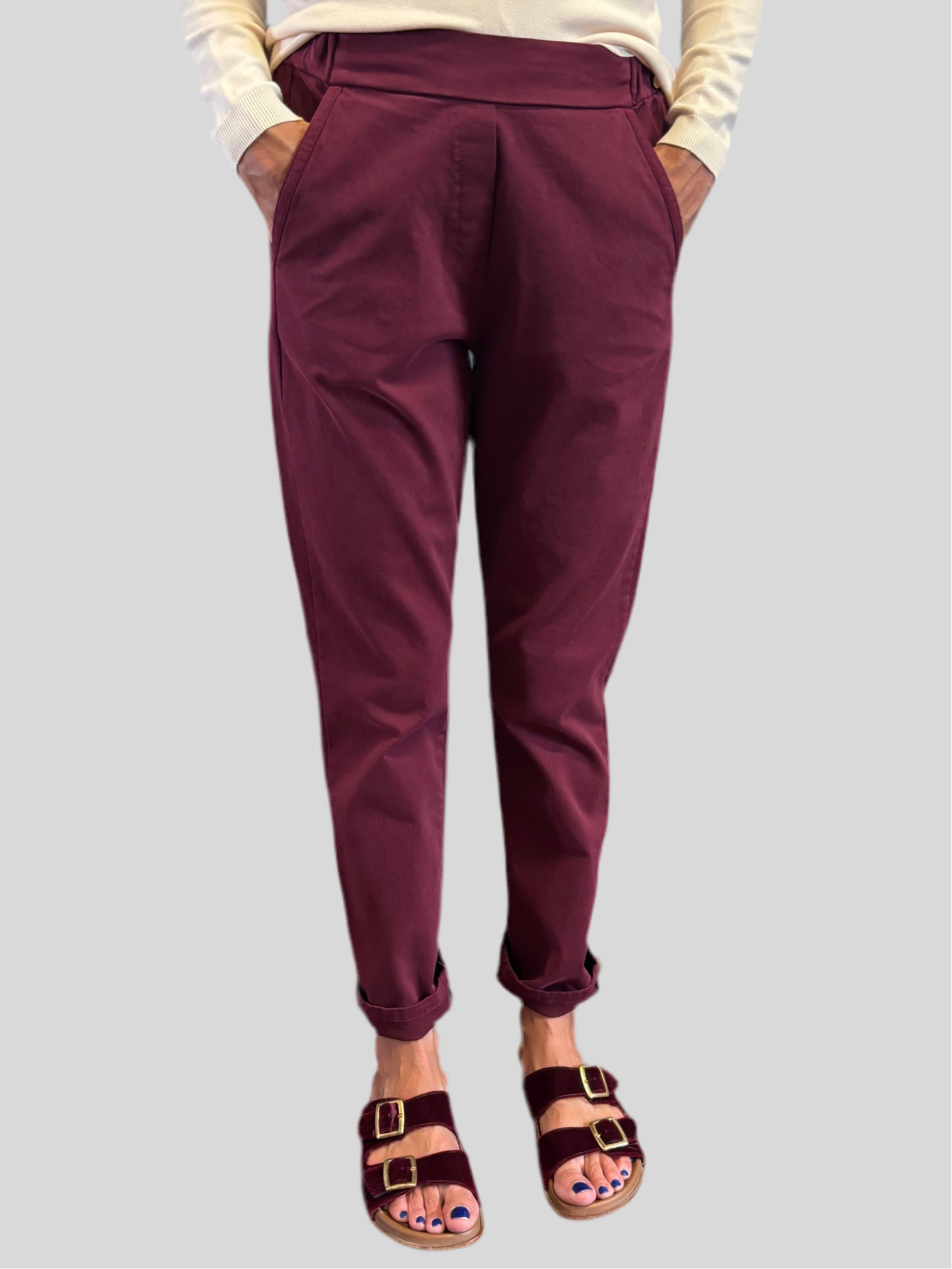 Pantalone Flirt cotone bordeaux