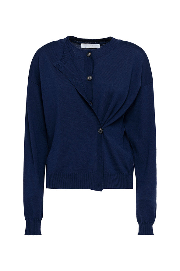 Cardigan Tela Dinette blu notte