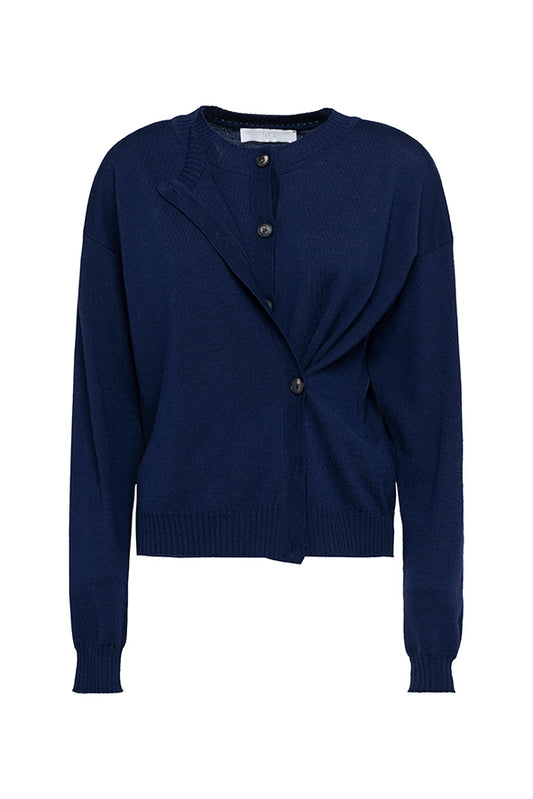 Cardigan Tela Dinette blu notte