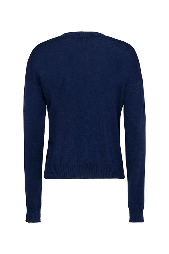 Cardigan Tela Dinette blu notte