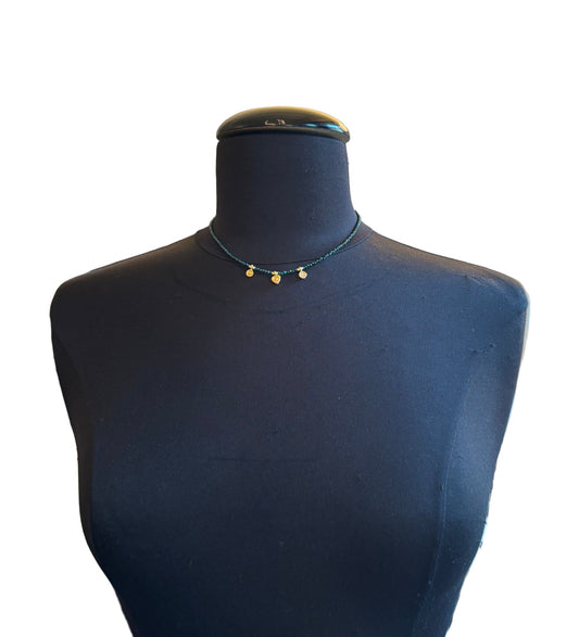 Collana Emmevi pietre verdi tre ciondoli