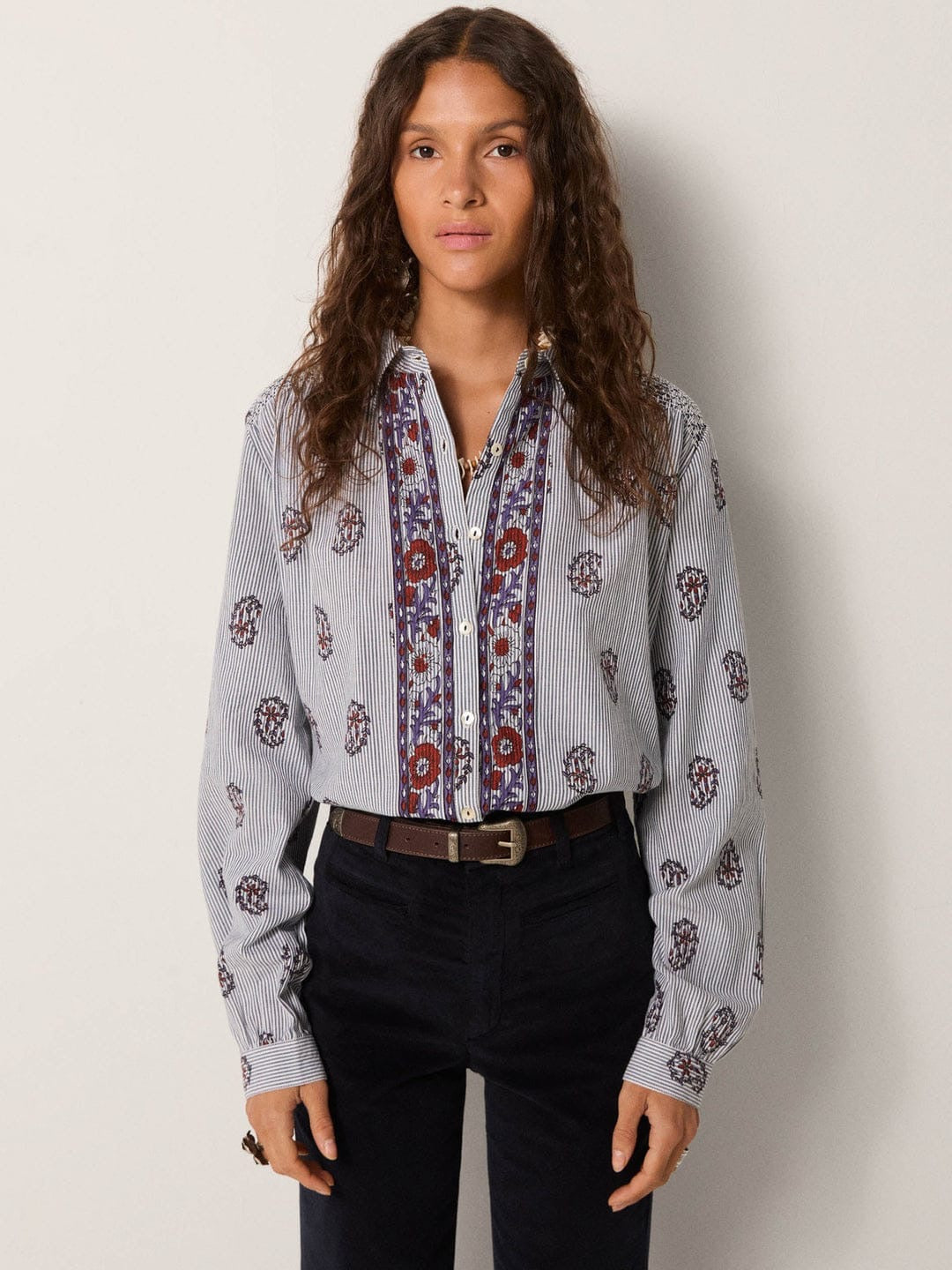 Camicia Maison Hotel Sophie Rustic Groove Striped Meadow