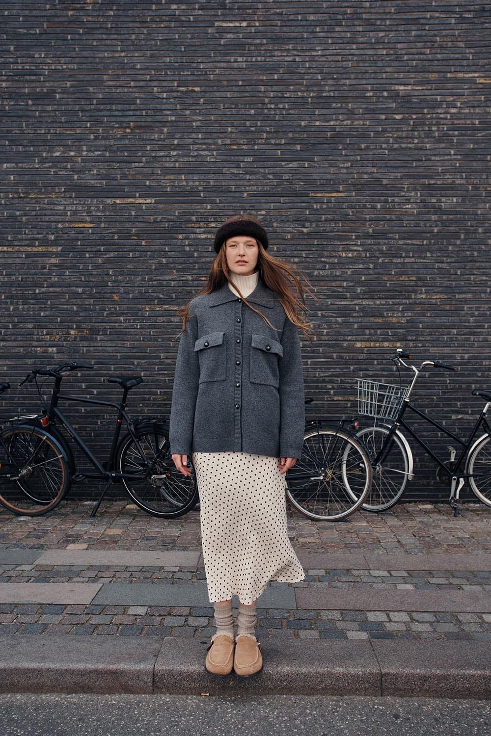 Gonna Des Petits Hauts Yelani pois jacquard