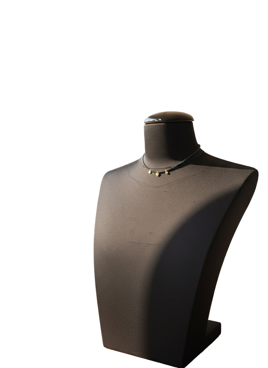 Collana Emmevi pietre verdi tre ciondoli