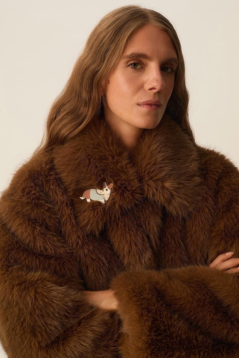 Cappotto Des Petits Hauts eco pelliccia Ybou moka