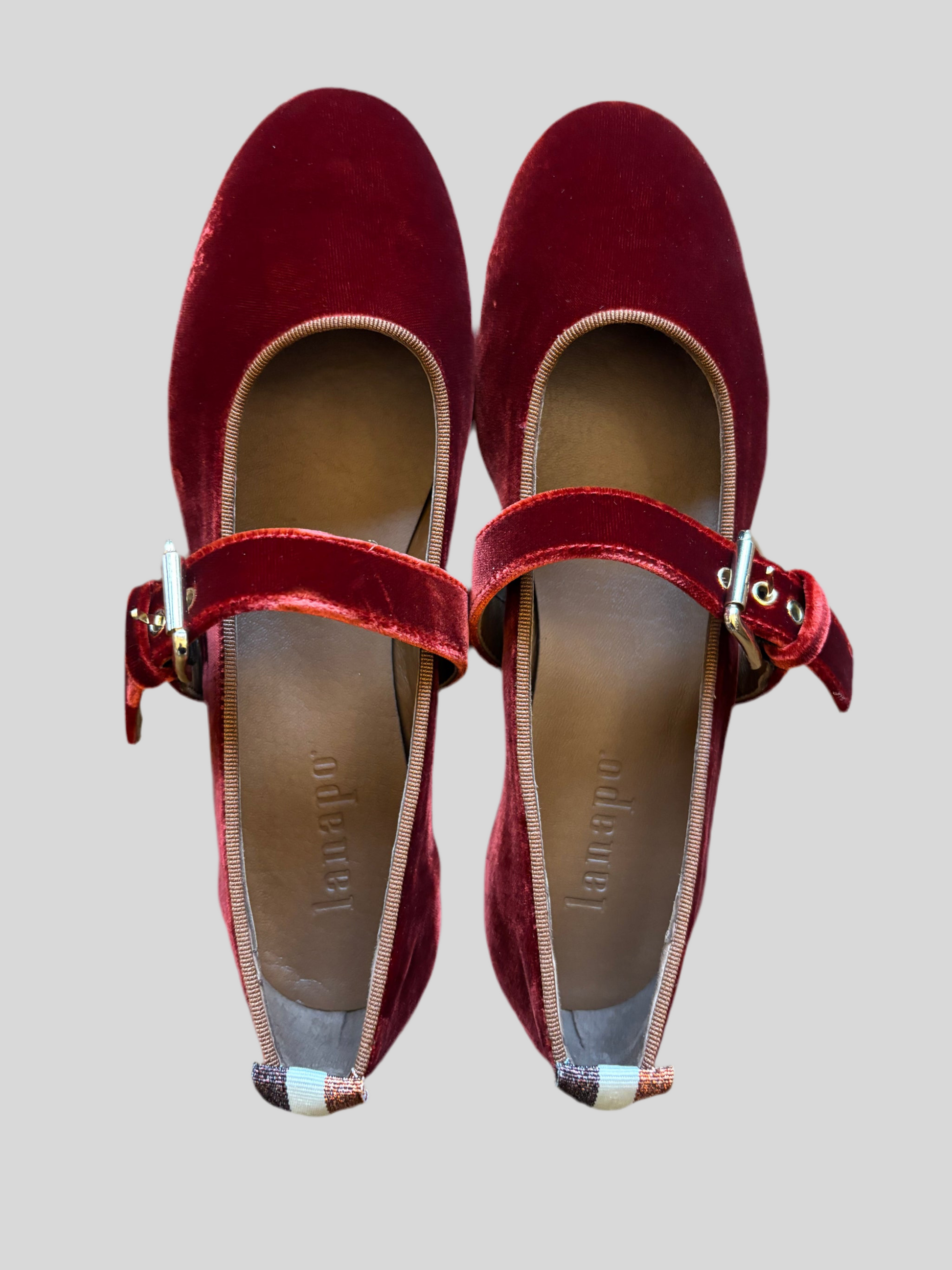 Ballerina Lanapo in velluto ruggine