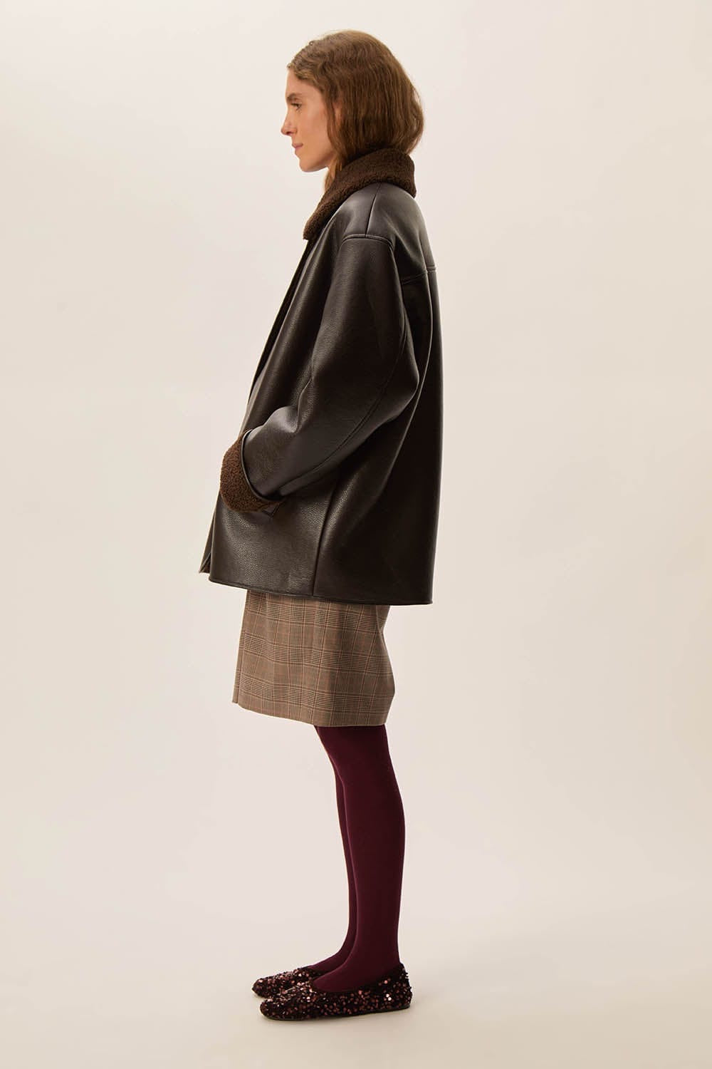 Cappotto eco montone Des Petits Hauts Yulia caffè