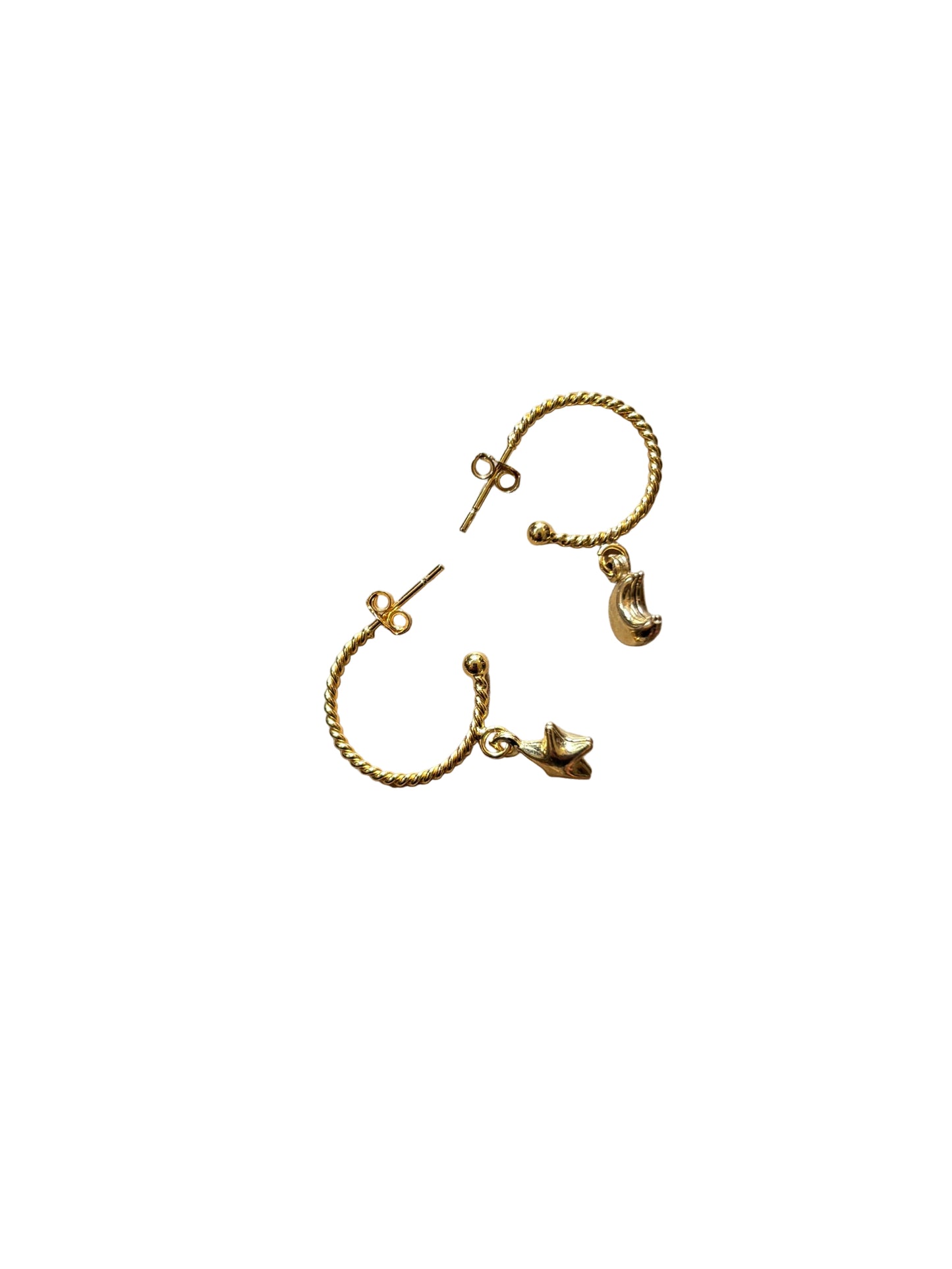 Orecchino Emmevi mono cerchio ritorto con ciondolo