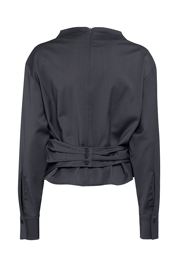 Blusa Tela Marla grigio scuro