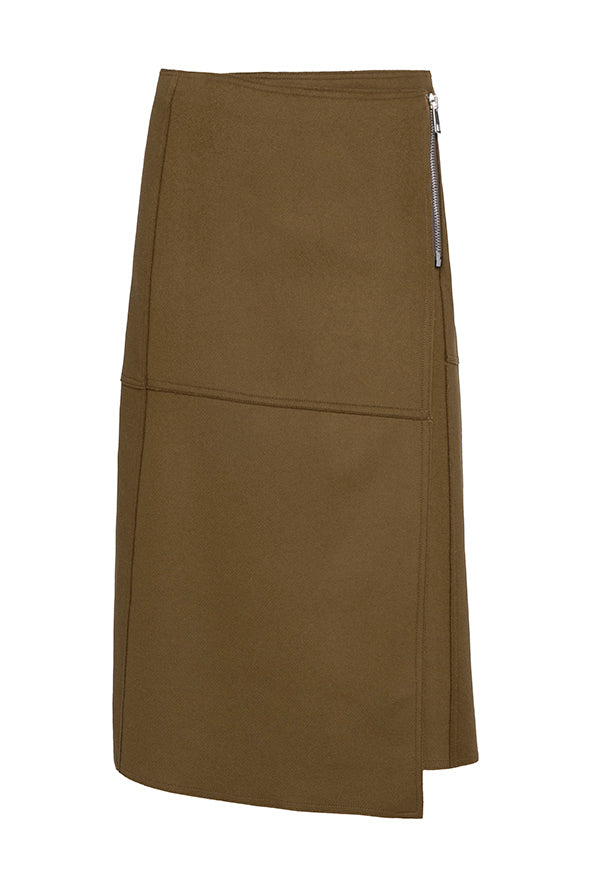 Gonna Tela Tess verde corteccia