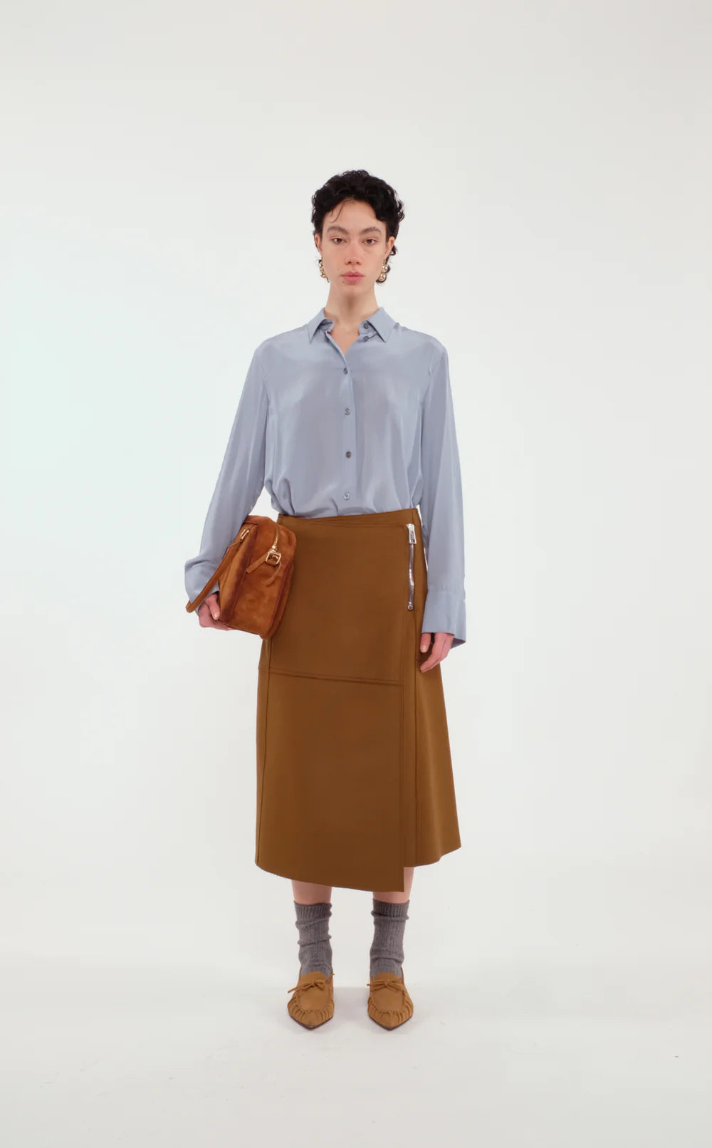 Camicia Tela Orologio/Fl azzurra