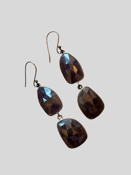 Gipsy Bijoux grey quartz pendant earrings