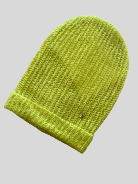 Flirt lime mohair beanie